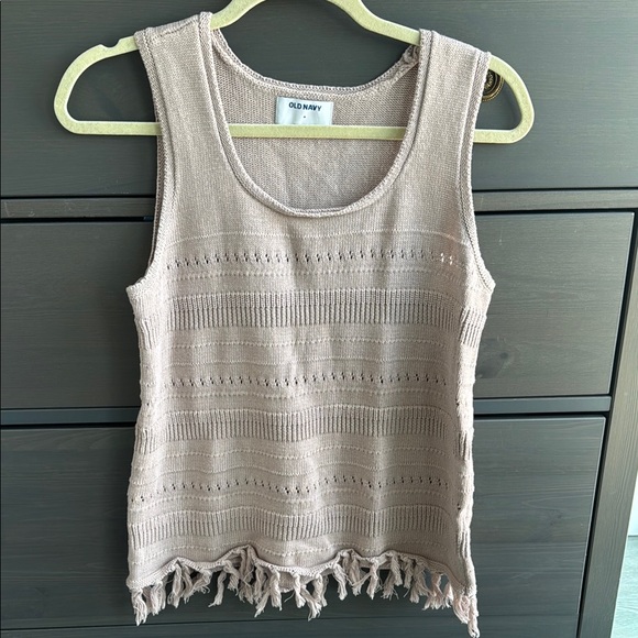 Old Navy Tops - Old Navy Tan Fringe Tank Top